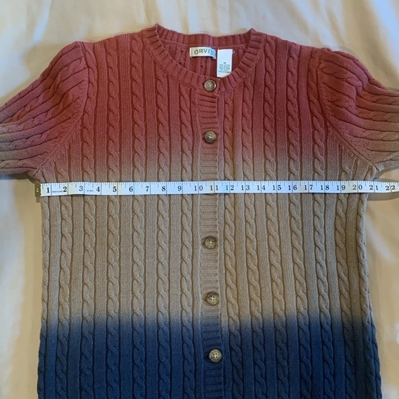 NWOT- Orvis Ombré Button Down Cable-cord Sweater Size Medium - Picture 9 of 17